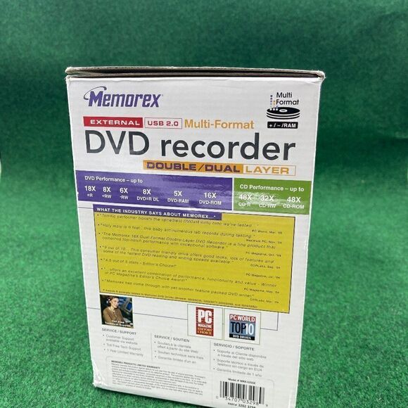 Memorex MRX-525GE Black Extrenal USB 2.0 Dual Layer Multi Format DVD Recorder - Picture 5 of 5